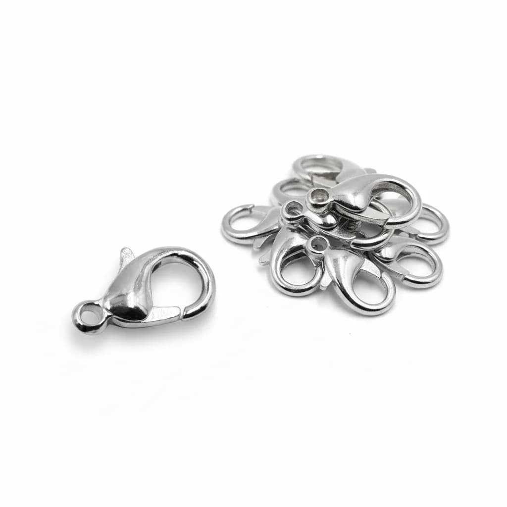 Fecho Lagosta Prata 12mm Em Zamac Com 50un