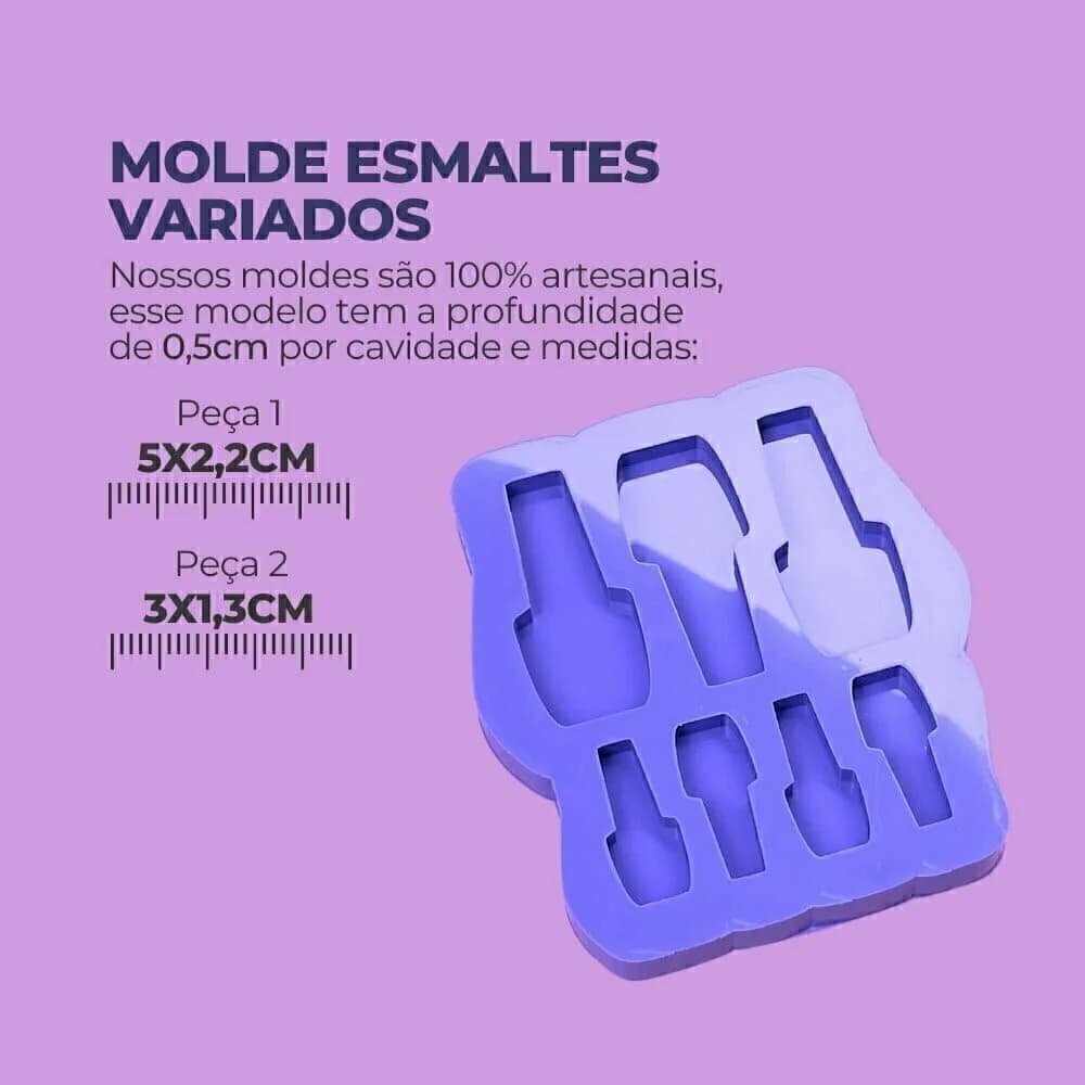 Molde de Silicone Para Resina Esmaltes Variados - Imagem 2