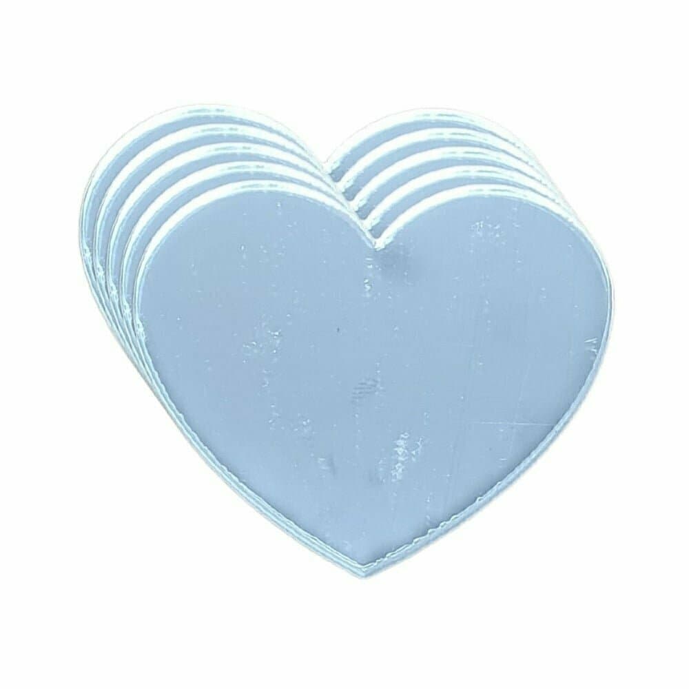 Kit de 5 Espelhos Acrílicos Mini Espelho Coração Fofo