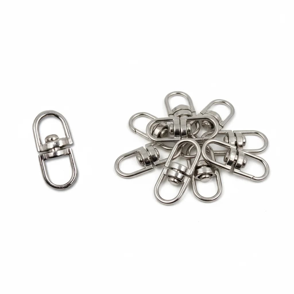 Conector Giratório Para Fecho Prateado 25X08mm Em Zamac Com 20un - Imagem 1